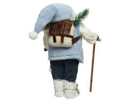 Mikołaj stojący 45cm z latarnią biało-niebieskie futerko (740440)