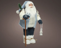 Mikołaj stojący 45cm z latarnią biało-niebieskie futerko (740440)