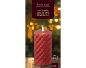 Świeca LED 15cm stearyna róż naturalny płomień (486359)