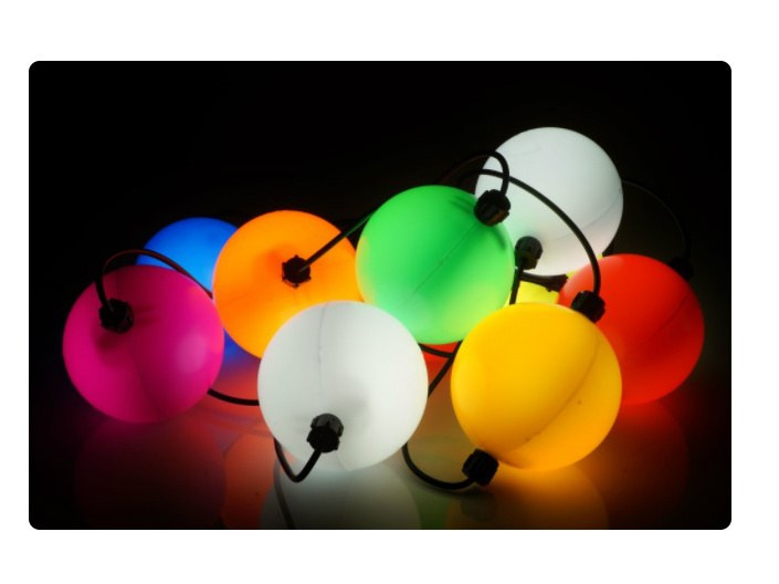 Lampiony choinkowe LED LD-10+gn. zewn. kolorowe (10kul*12cm) dł.10mb