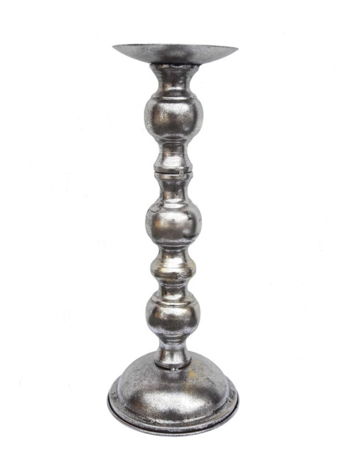 Świecznik metalowy srebrny retro 40*15,5cm (ZX0026)