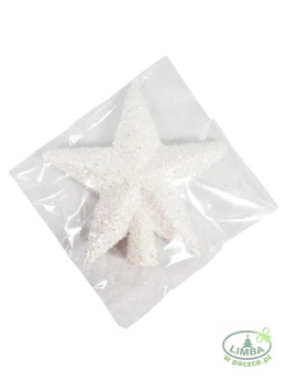 Gwiazda na czub plastikowa biała mała "jeżyk" 18,5*19cm (O)