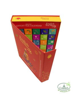 Herbata BIO kalendarz adwentowy książka 25 piramidek czerwony (20359)