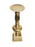 Świecznik metal. retro złoty matowy 40,5*13cm (IK0338) na kwadratowej podstawie 12*12cm