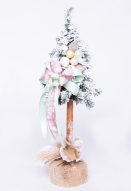 Choinka na kołeczku dekorowana śnieżona 50cm FELICITA (CHK-D-SG-50-FE)
