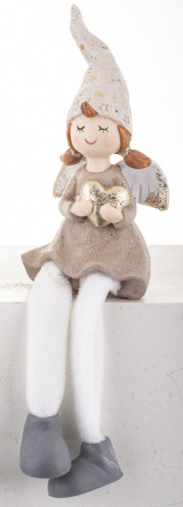 Elf dziewczynka ceramiczna z sercem i zwisającymi nóżkami (139566)