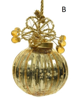 Zaw. szklana złota retro dekorowana (190087)