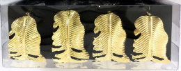 Kpl. 4 obrączki złote liście śr. 4,5cm (HN0693)