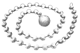 Zaw. łańcuszek 102cm kryształowy z kulą śr.3cm (NGY105016)