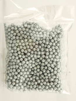 Kulki brokatowe styropianowe malutkie srebrne (CV11739-2)