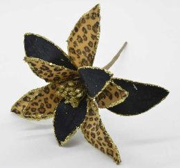 Kwiat welur panterka 32cm na piku z brokatem (CV20349)