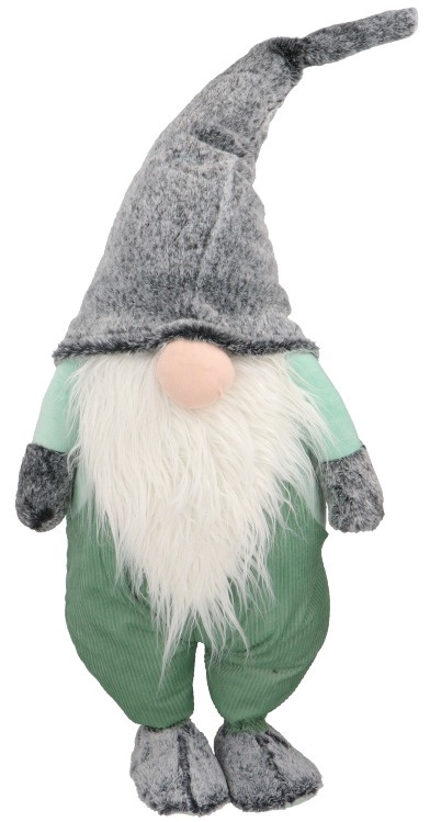 Skrzat MAX pastelowy 73cm w zielonym ubranku futrzana czapka (QZ1M81-05) h:73*37*44cm