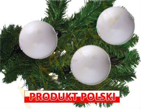 Lampiony ogrodowe LED białe LD-10+gn.zewn. (10kul*12cm) dł.10mb