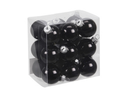 Kpl 18 bombek szklanych 30mm mix czarny mat/opal (102405)