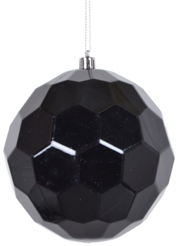 Bombka geometryczna 12cm plastikowa czarny błysk (2728)