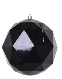 Bombka geometryczna 15cm plastikowa czarny błysk (2852)