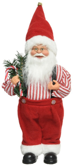 Mikołaj stojący 30cm z cukierkową laseczką (740462)