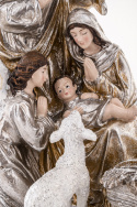Św. Rodzina ceram. srebrny brokat na podstawie (147003) h:37*25*22cm