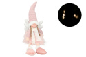 Dziewczynka Aniołek różowa siedząca skrzydełka LED (QZ18M49-43)