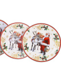 Kpl. 2 talerze ceramiczne z Mikołajem (555-7029) w ozdobnym pudełku
