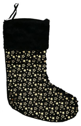 Skarpeta futerko czarne w złote gwiazdki h:45x29cm (XCN35289-3)
