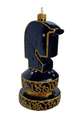 Bombka formowa: Figura szachowa czarny koń (186) SE
