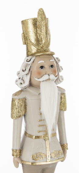 Dziadek do orzechów beżowy złota czapka (159491)