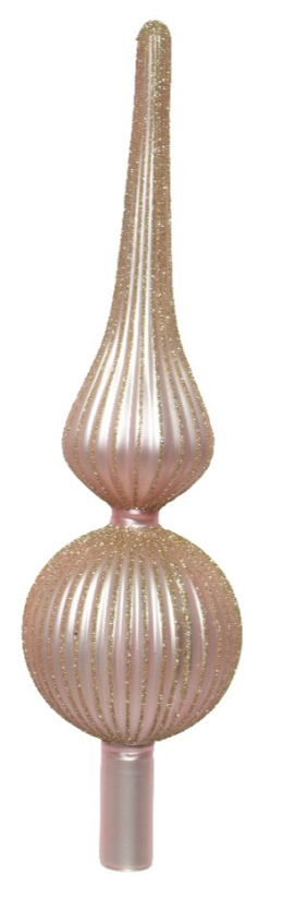 Szpic szklany dekorowany jasno różowy (170134)