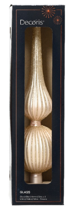 Szpic szklany dekorowany 31cm jasno złoty (170134)
