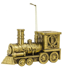 Zawieszka retro lokomotywa złota tworzywo (122563)
