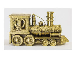 Zawieszka retro lokomotywa złota tworzywo (122563)