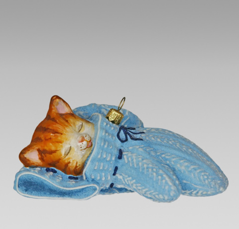 Bombka Komozja: Kotek w rękawiczce niebieskiej (4848k01)