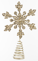 Szpic metalowy złota śnieżynka z kamieniami (141147)