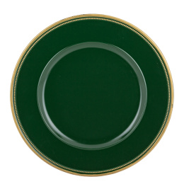 Talerz zielony złoty brzeg (160468)
