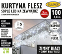 Kurtynka sople LED zewn. 100L+ gniazdo białe zimne +flash biały zimny (25-332) 4,8m/6W gumowany kabel