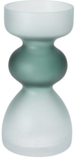 Wazonik/świecznik szklany zielono szary (090895)