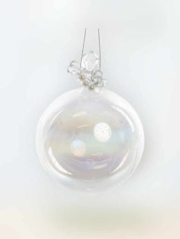 Bombka szklana bańka mydlana z akrylową dekoracją 12cm (OZB06285)