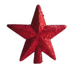 Gwiazda na czub czerwona mała brokatowa (O)