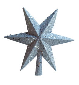 Gwiazda na czub srebrna duża brokatowa (O)