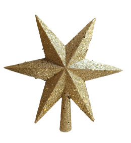Gwiazda na czub złota duża brokatowa(O)