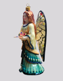 Bombka GlitterLab: Anioł motyl w miętowej sukni (4900MT)