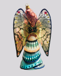 Bombka GlitterLab: Anioł motyl w miętowej sukni (4900MT)
