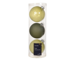 Bombki szklane fi 10cm transparentny khaki kpl.3szt (142024) bł/mat